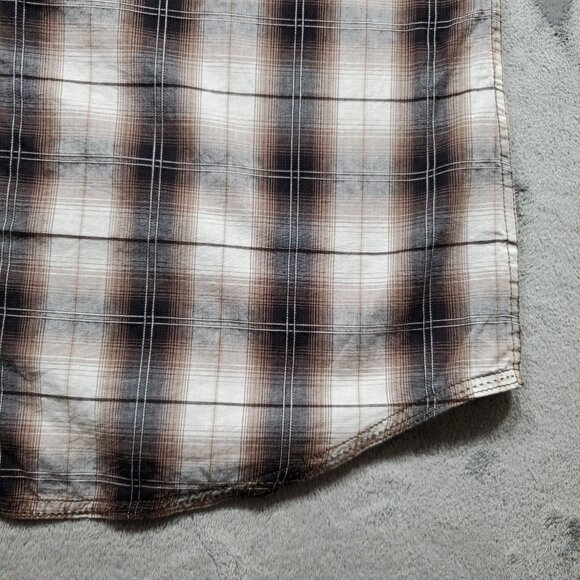 Duluth Long Sleeve Button Down Plaid Shirt 1 Pocket Blue Teal Pink Men Sz XLT E - Picture 8 of 11